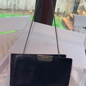 Calvin Klein Black Clutch with Gold Accents